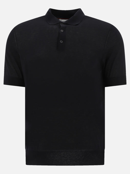 Polo shirt in cotton and linen blend