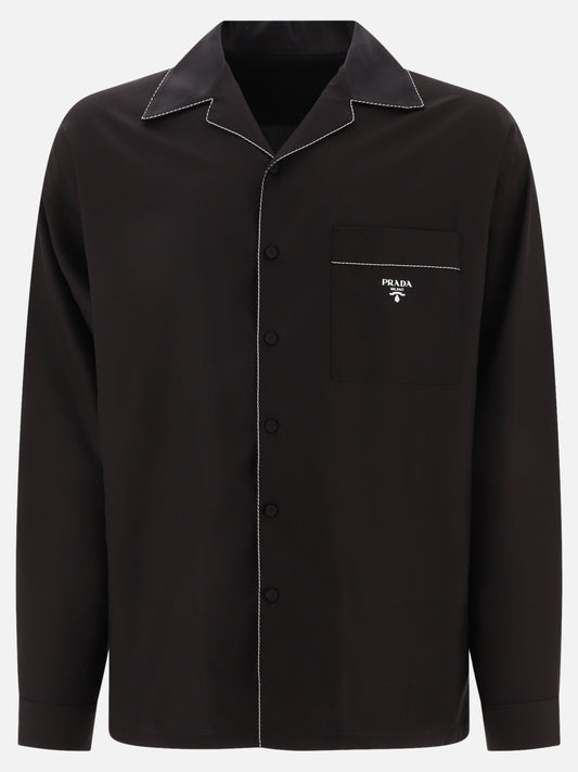 Shirt with contrasting stitching