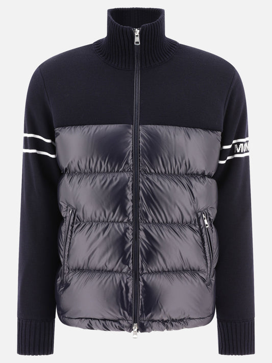 Down jacket with knit inserts