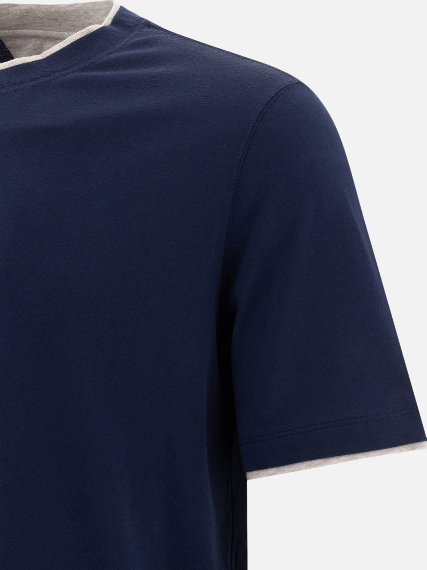 Brunello Cucinelli "Faux Layering" t-shirt Blue