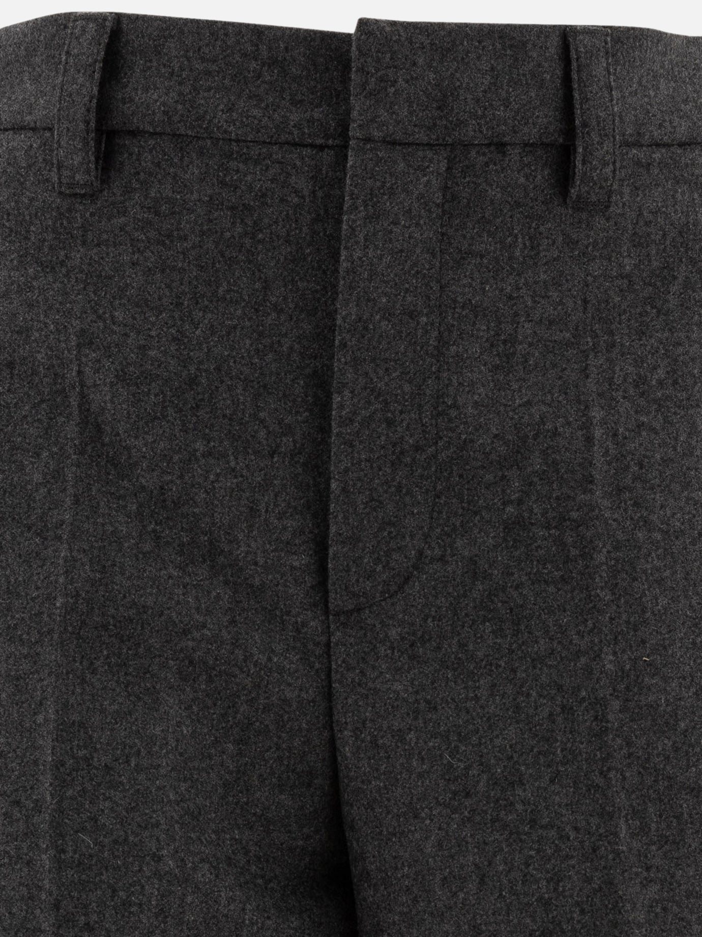 Brunello Cucinelli Virgin wool and cashmere flannel trousers Grey