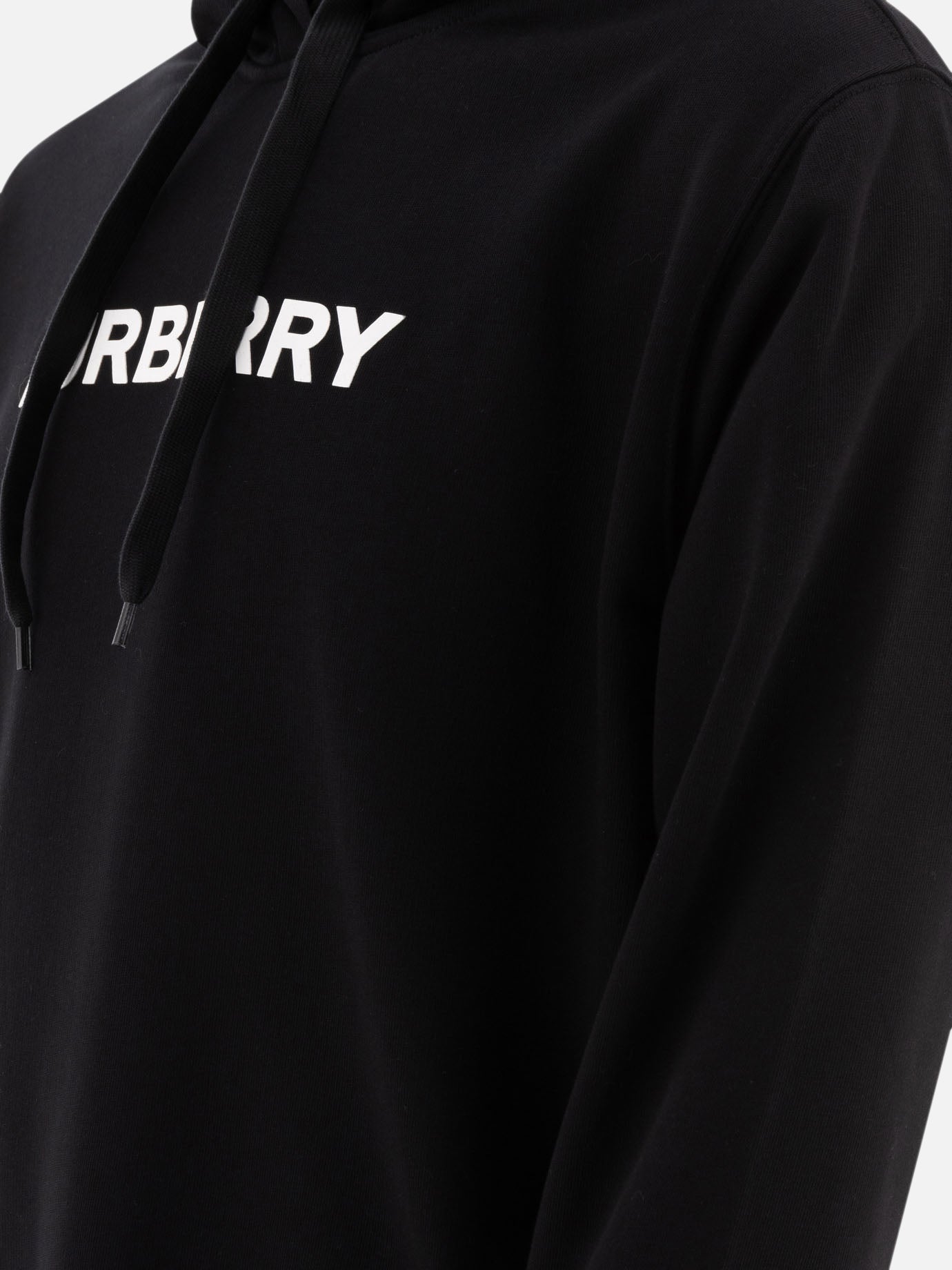 Burberry Logo cotton hoodie Black