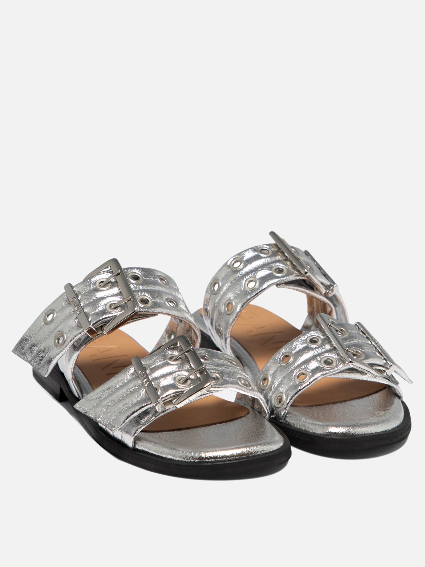 Ganni "Buckle" sandals Silver