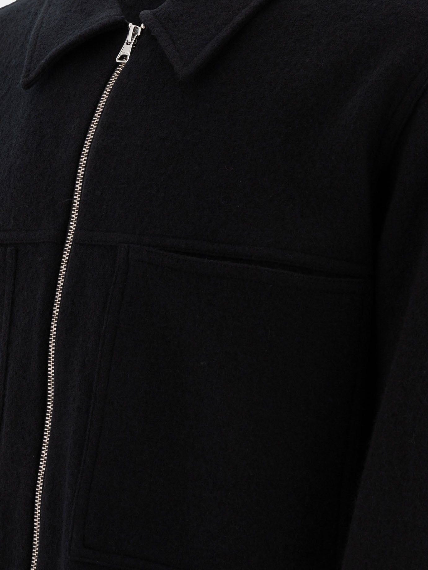 NN.07 "Isak" merino wool overshirt Black