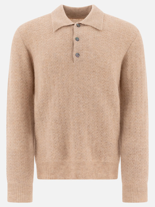 NN.07 "Alfie" alpaca-blend polo sweater Beige