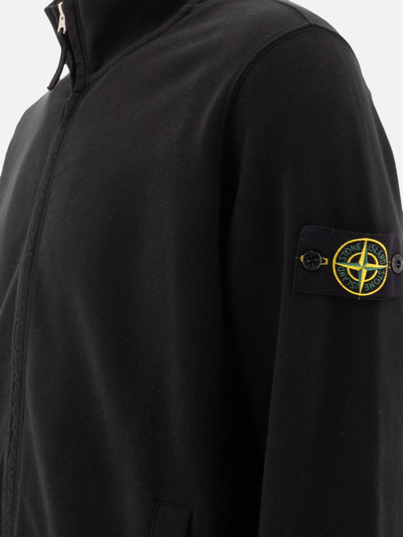 Stone Island "Compass" zippered sweater Black