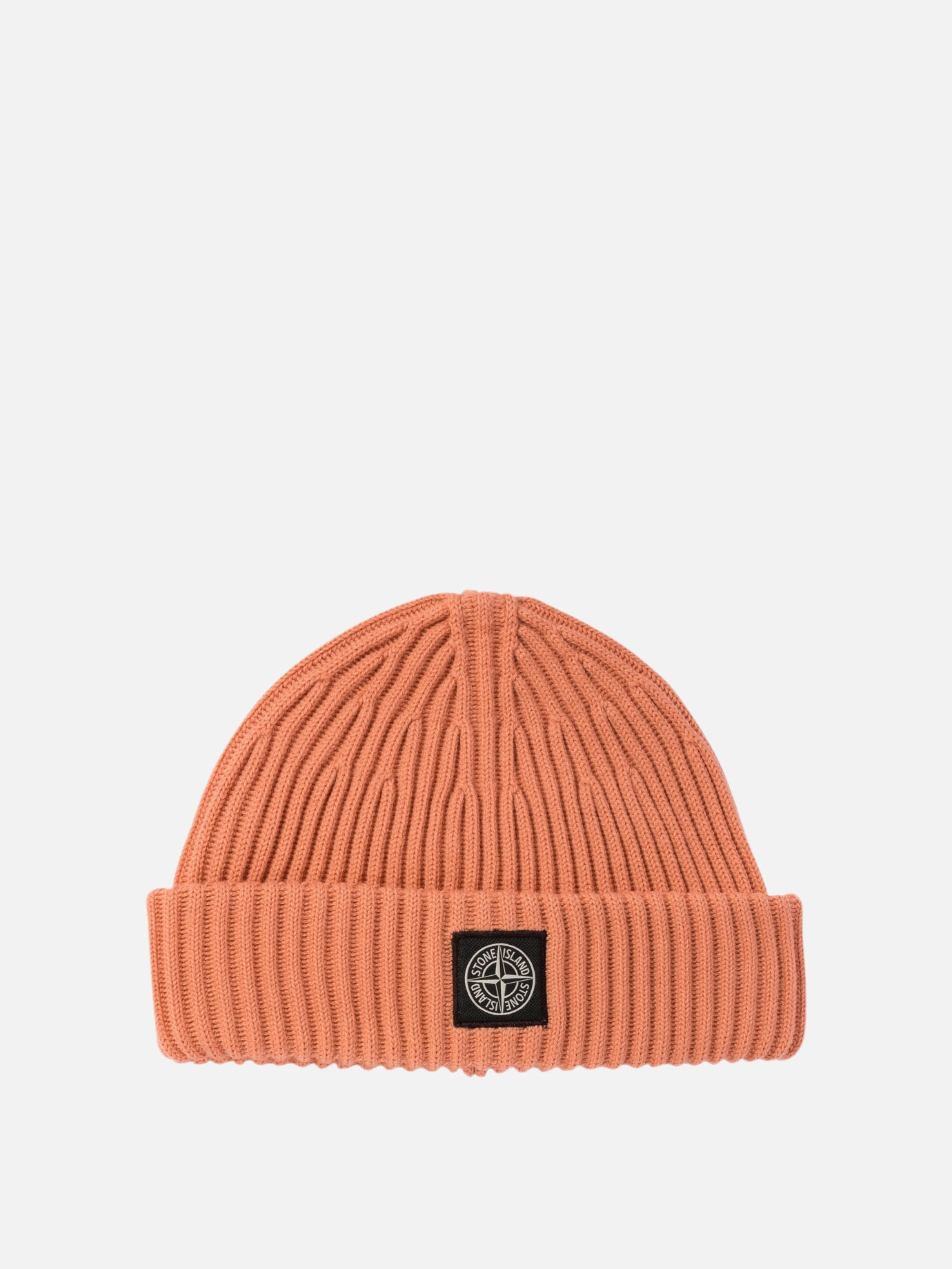 Stone Island Beanie with logo patch Orange