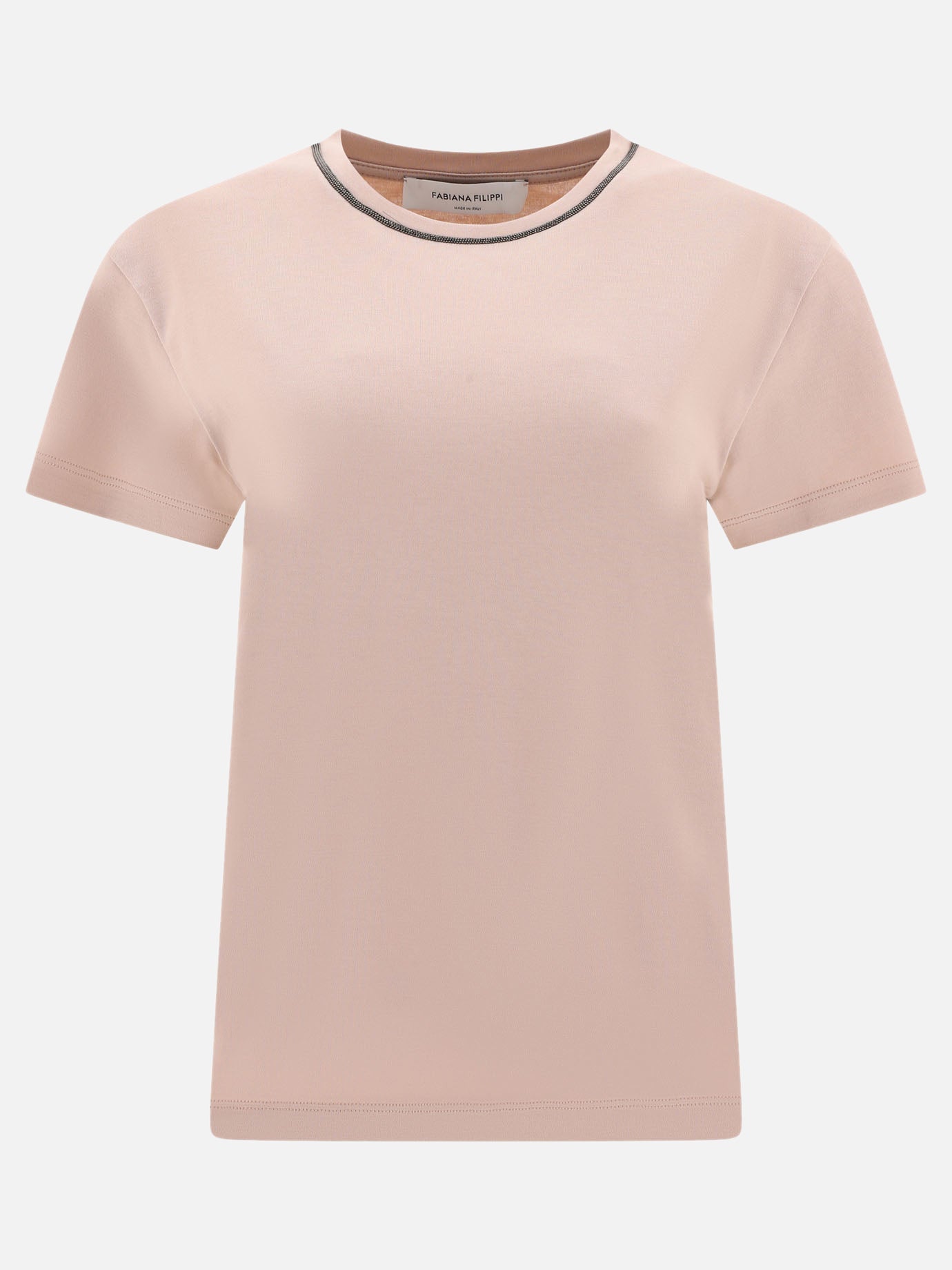 Rhinestones collar t-shirt