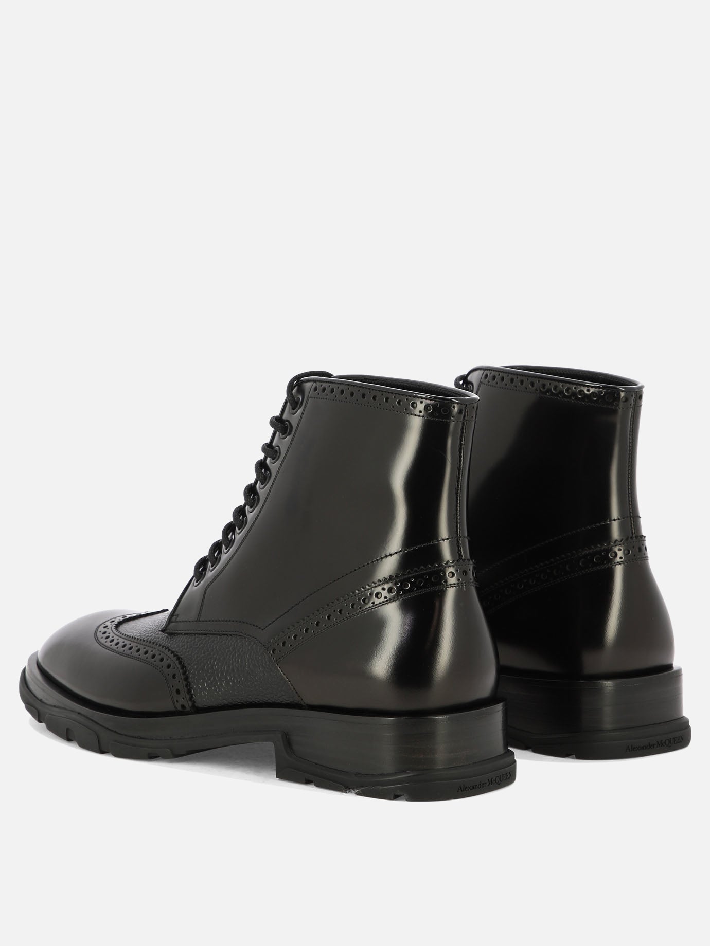 "Textured" lace-up boots