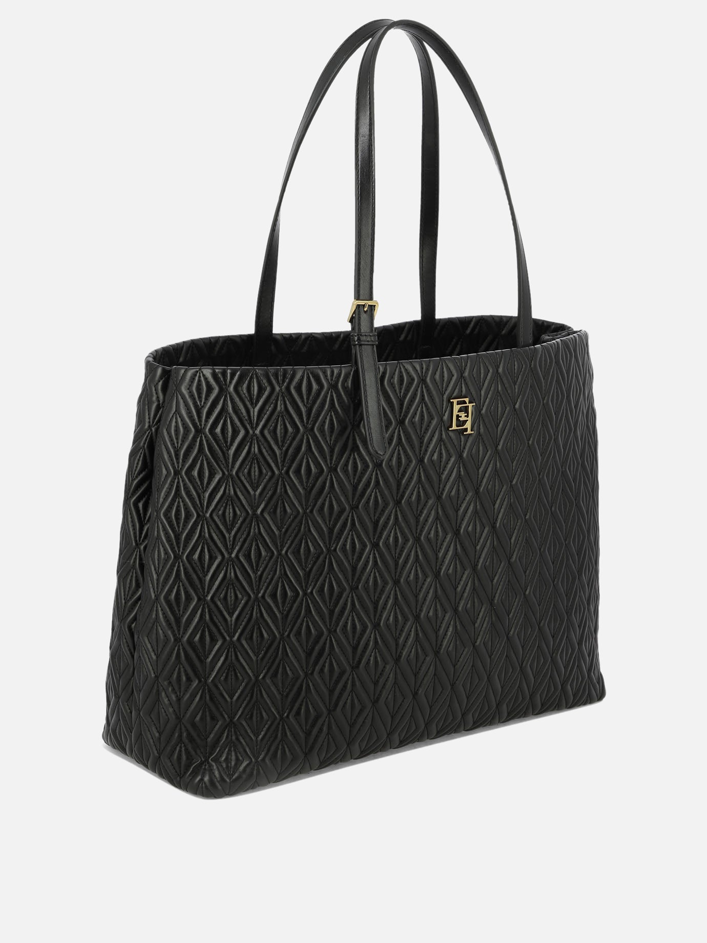 Shopper bag with diamond pattern