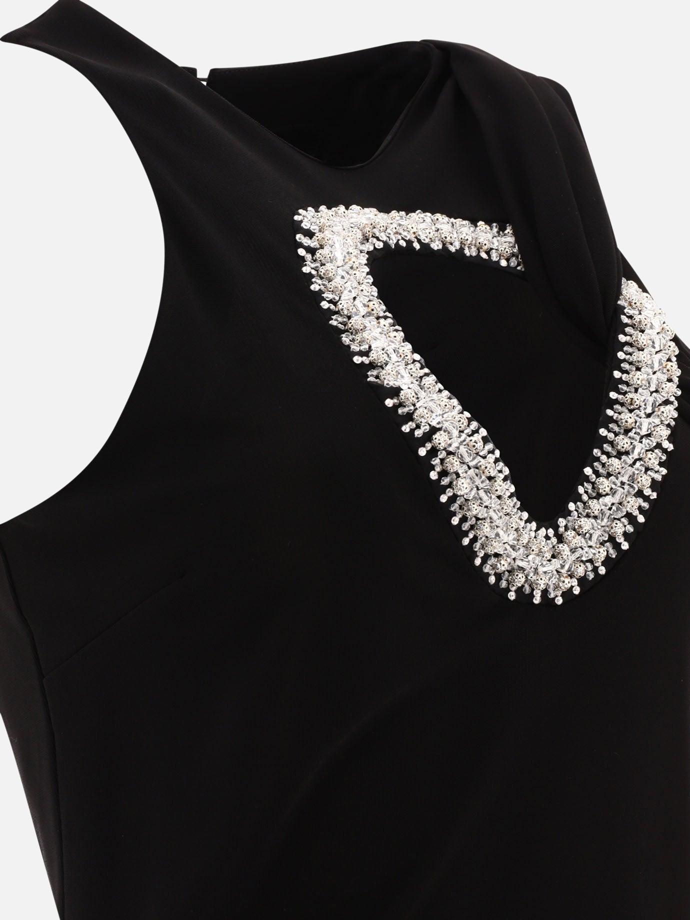 Top in crepe with pearls and crystals